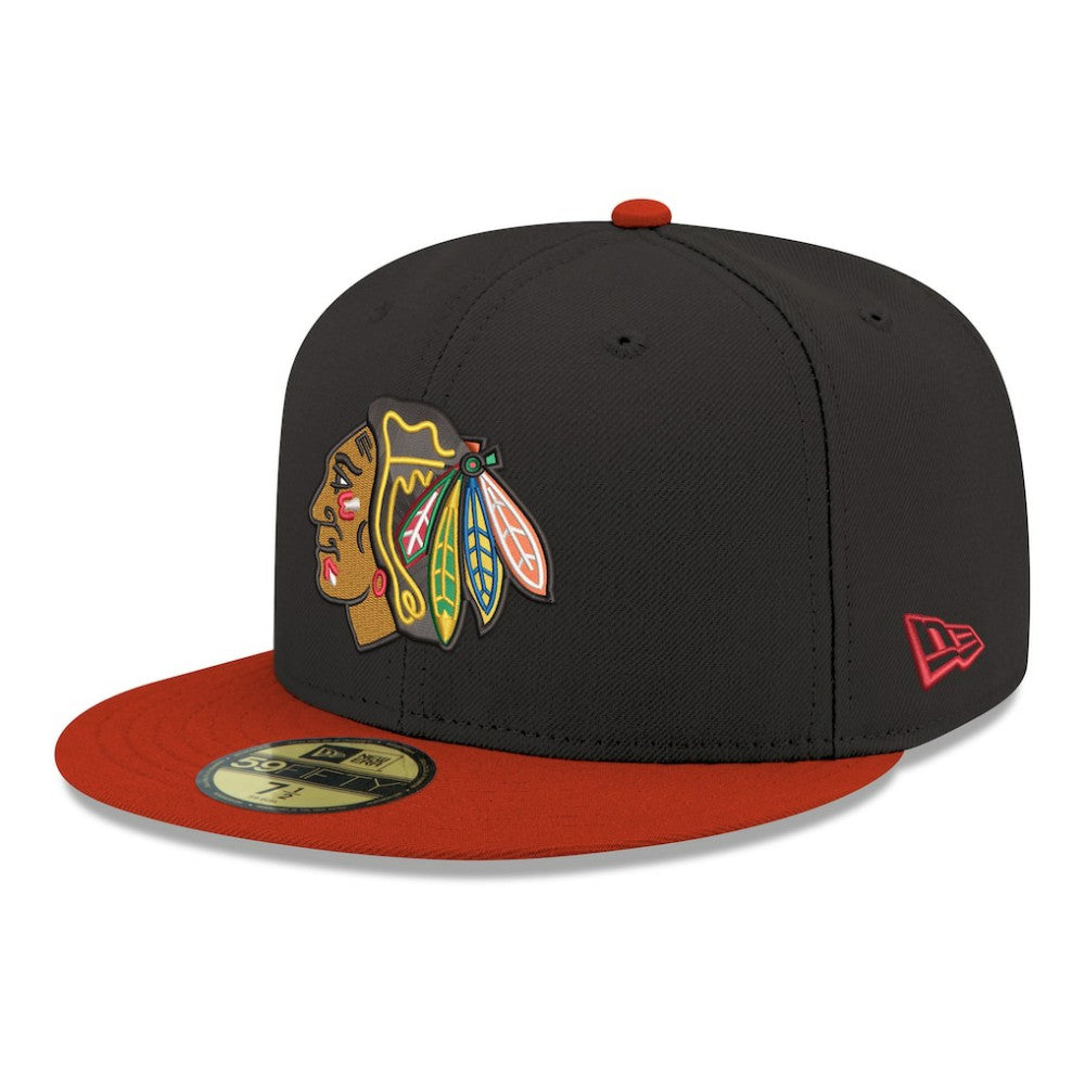 Chicago Blackhawks New Era Core Logo Two-Tone 59FIFTY Fitted Hat - Black - NHL 203471451