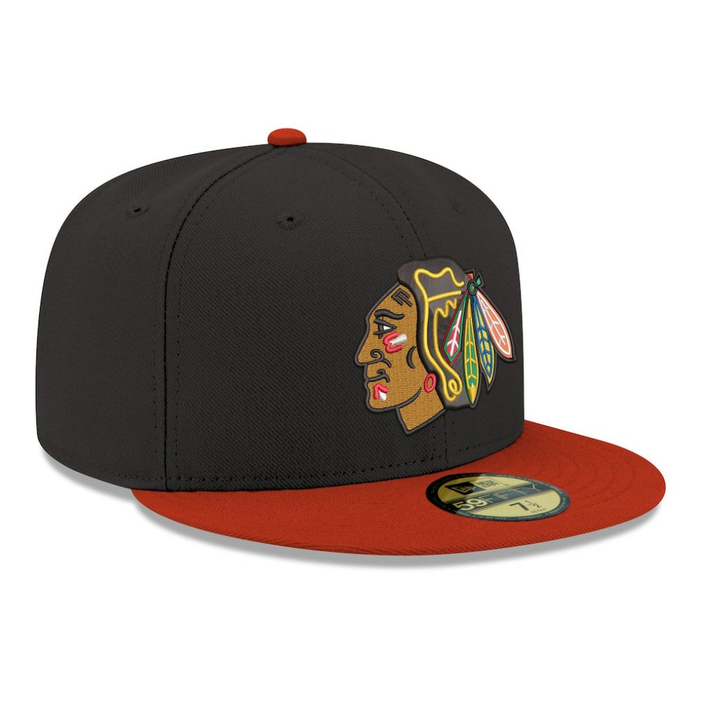 Chicago Blackhawks New Era Core Logo Two-Tone 59FIFTY Fitted Hat - Black - NHL 203471451