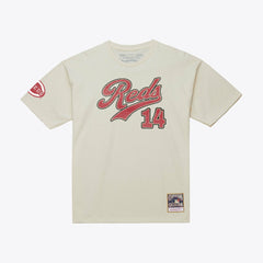 Pete Rose Cincinnati Reds Mitchell & Ness Cooperstown Collection Throwback Name & Number T-Shirt - Cream - Mitchell & Ness Online