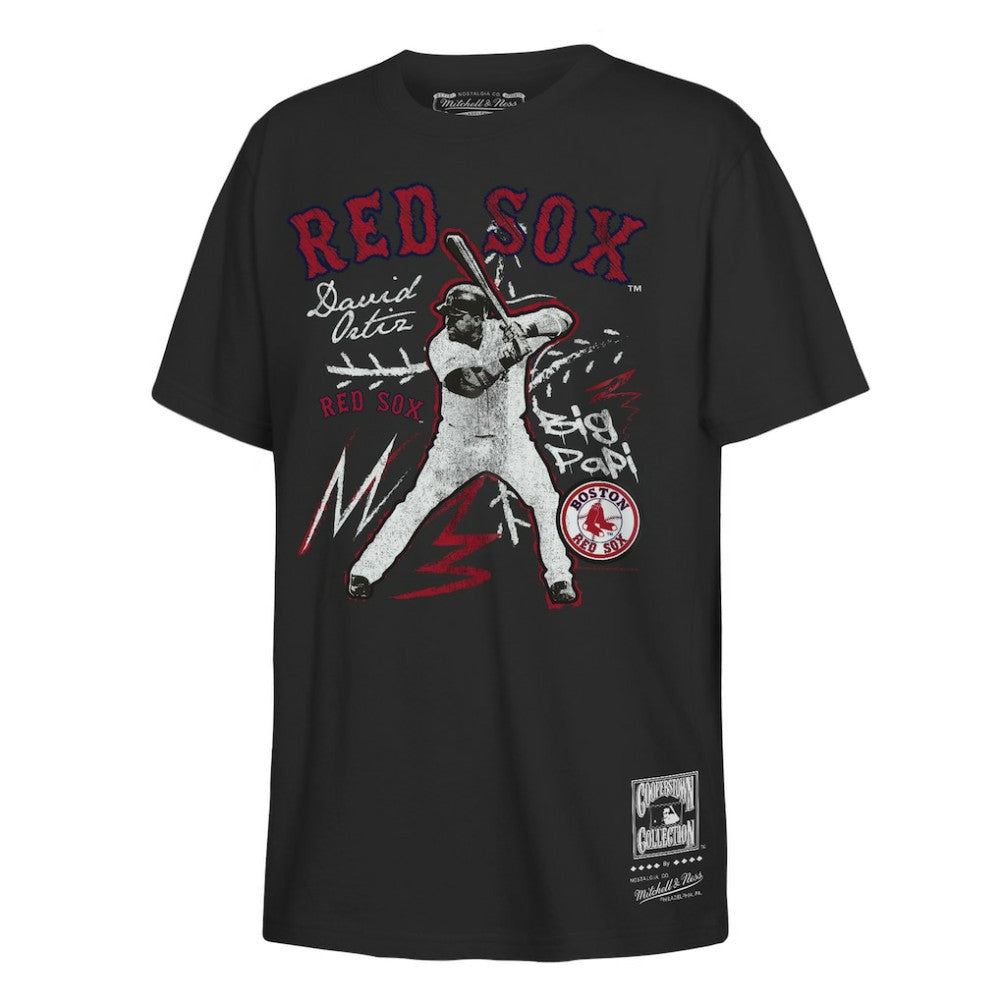 David Ortiz Boston Red Sox Mitchell & Ness Youth Chalked Up Player T-Shirt - Black - Mitchell & Ness Lifestyle