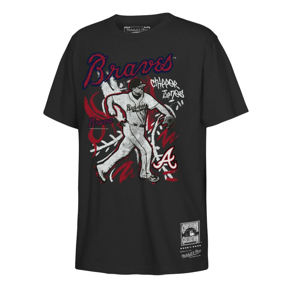 Chipper Jones Atlanta Braves Mitchell & Ness Youth Chalked Up Player T-Shirt - Black - Mitchell & Ness on Sale