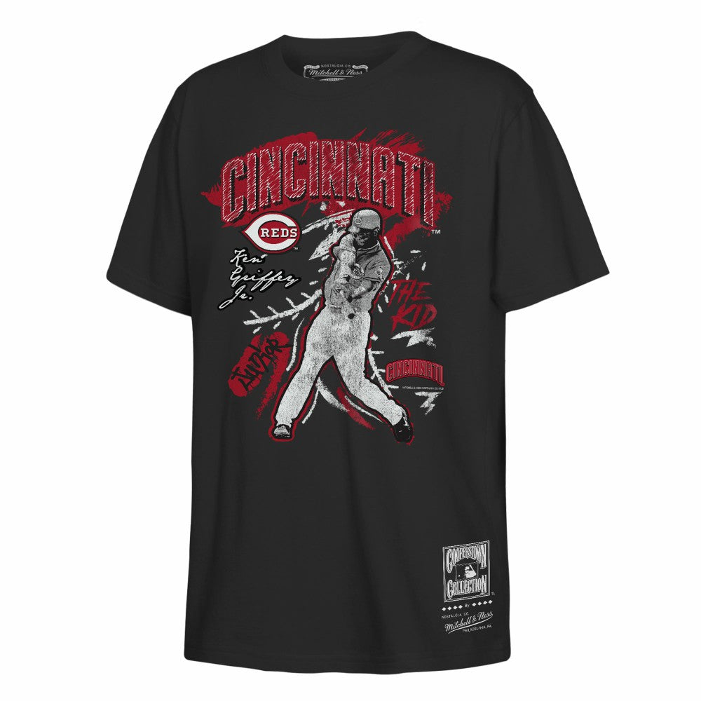 Ken Griffey Cincinnati Reds Mitchell & Ness Youth Chalked Up Player T-Shirt - Black - Mitchell & Ness on Sale