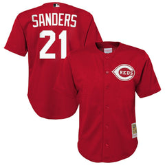Deion Sanders Cincinnati Reds Mitchell & Ness Youth Cooperstown Mesh Batting Practice Jersey - Red - Mitchell & Ness on Sale