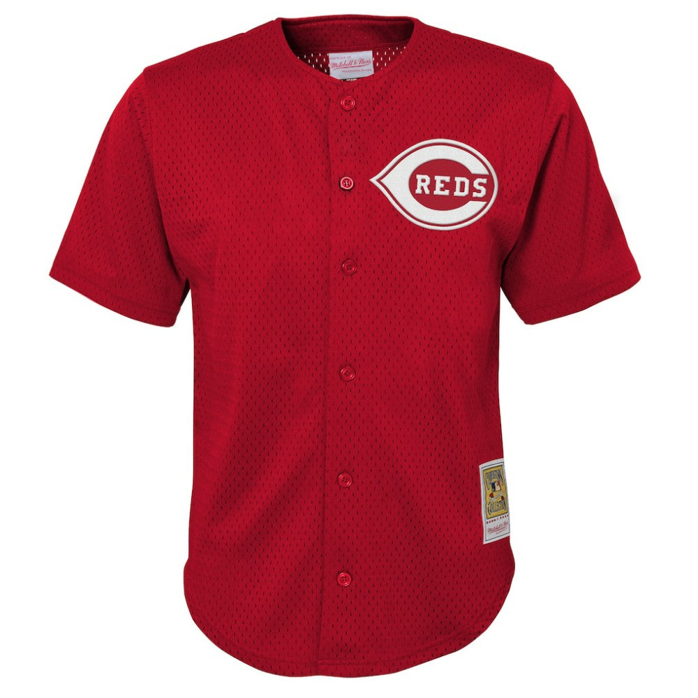 Deion Sanders Cincinnati Reds Mitchell & Ness Youth Cooperstown Mesh Batting Practice Jersey - Red - Mitchell & Ness on Sale