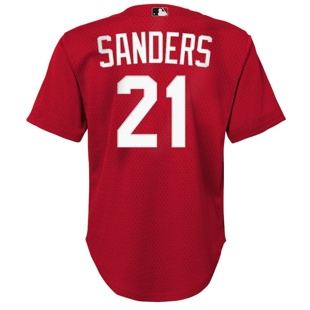 Deion Sanders Cincinnati Reds Mitchell & Ness Youth Cooperstown Mesh Batting Practice Jersey - Red - Mitchell & Ness on Sale