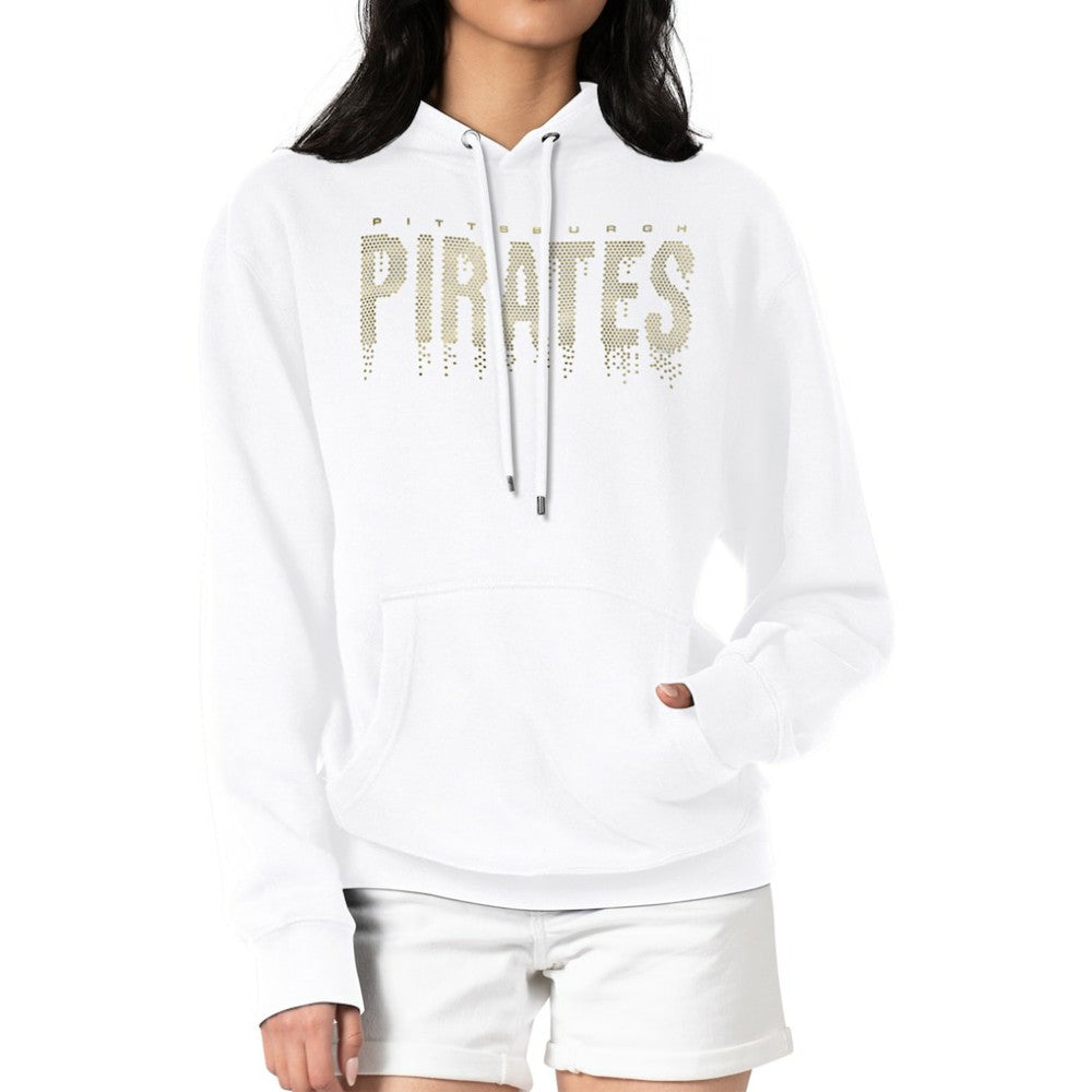 Pittsburgh Pirates G-III 4Her by Carl Banks Women's Metallic Drop Fleece Hoodie - White - MLB Online
