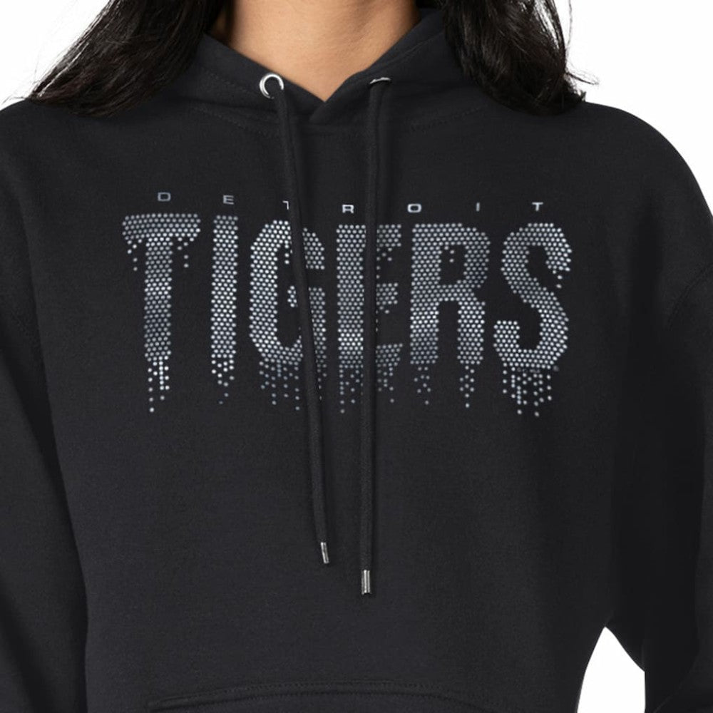Detroit Tigers G-III 4Her by Carl Banks Women's Metallic Drop Fleece Hoodie - Black - MLB Online