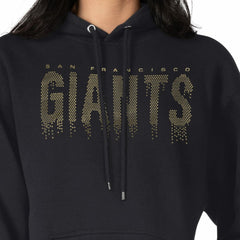 San Francisco Giants G-III 4Her by Carl Banks Women's Metallic Drop Fleece Hoodie - Black - MLB Lifestyle