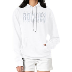 Colorado Rockies G-III 4Her by Carl Banks Women's Metallic Drop Fleece Hoodie - White - MLB Sale