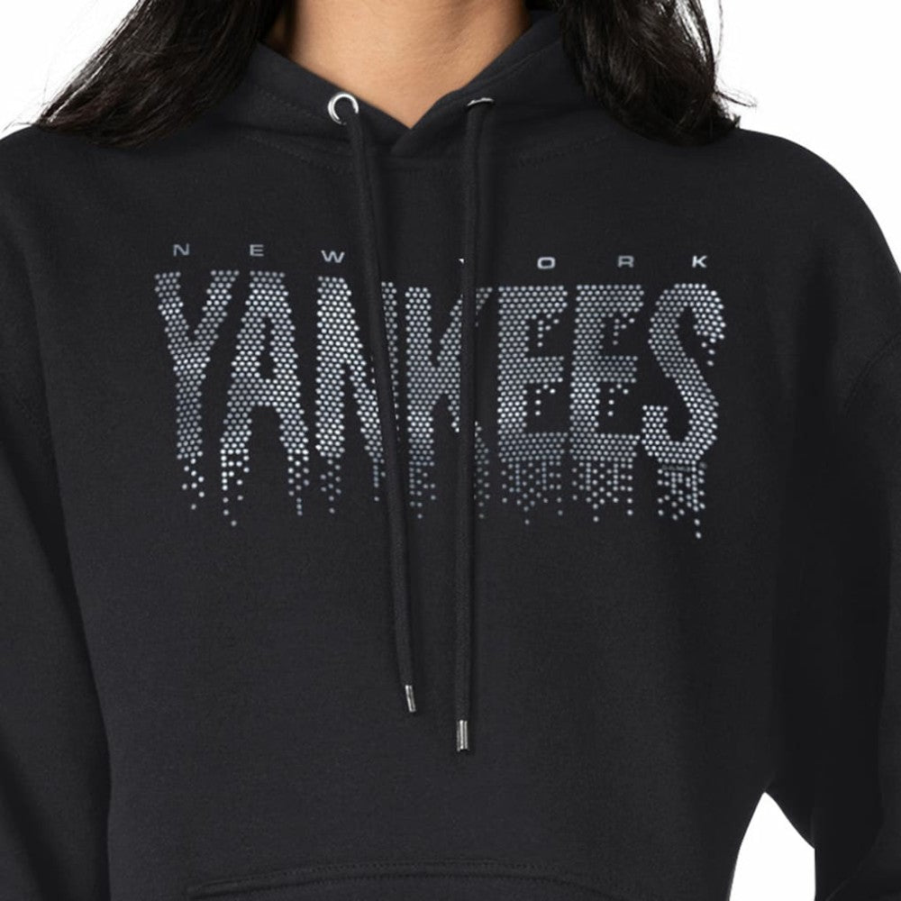 New York Yankees G-III 4Her by Carl Banks Women's Metallic Drop Fleece Hoodie - Black - MLB Online