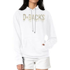 Arizona Diamondbacks G-III 4Her by Carl Banks Women's Metallic Drop Fleece Hoodie - White - MLB Lifestyle