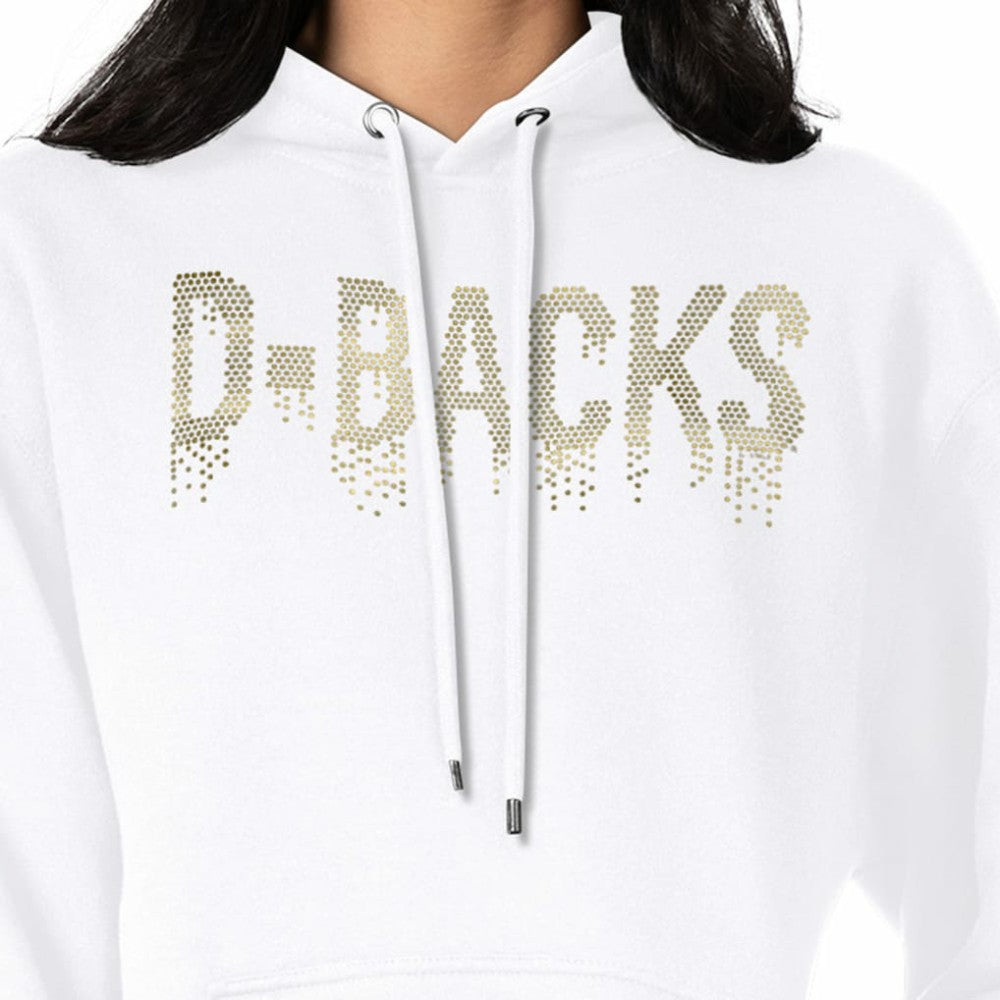 Arizona Diamondbacks G-III 4Her by Carl Banks Women's Metallic Drop Fleece Hoodie - White - MLB Lifestyle
