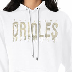 Baltimore Orioles G-III 4Her by Carl Banks Women's Metallic Drop Fleece Hoodie - White - MLB Online