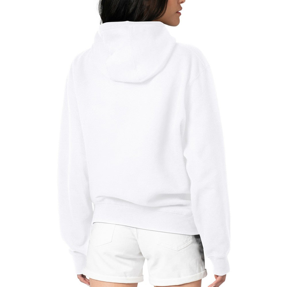 New York Mets G-III 4Her by Carl Banks Women's Metallic Drop Fleece Hoodie - White - MLB Lifestyle