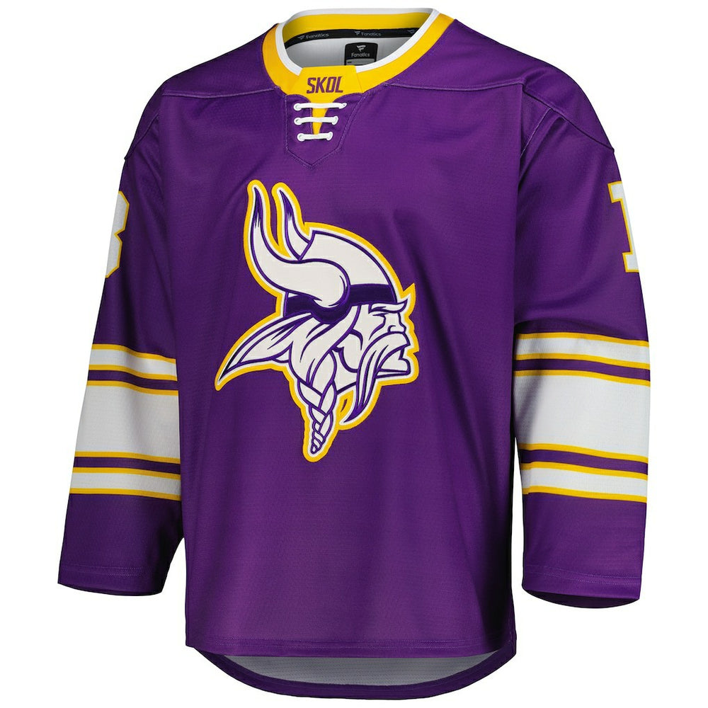 Fanatics Justin Jefferson Minnesota Vikings Hockey Jersey Purple