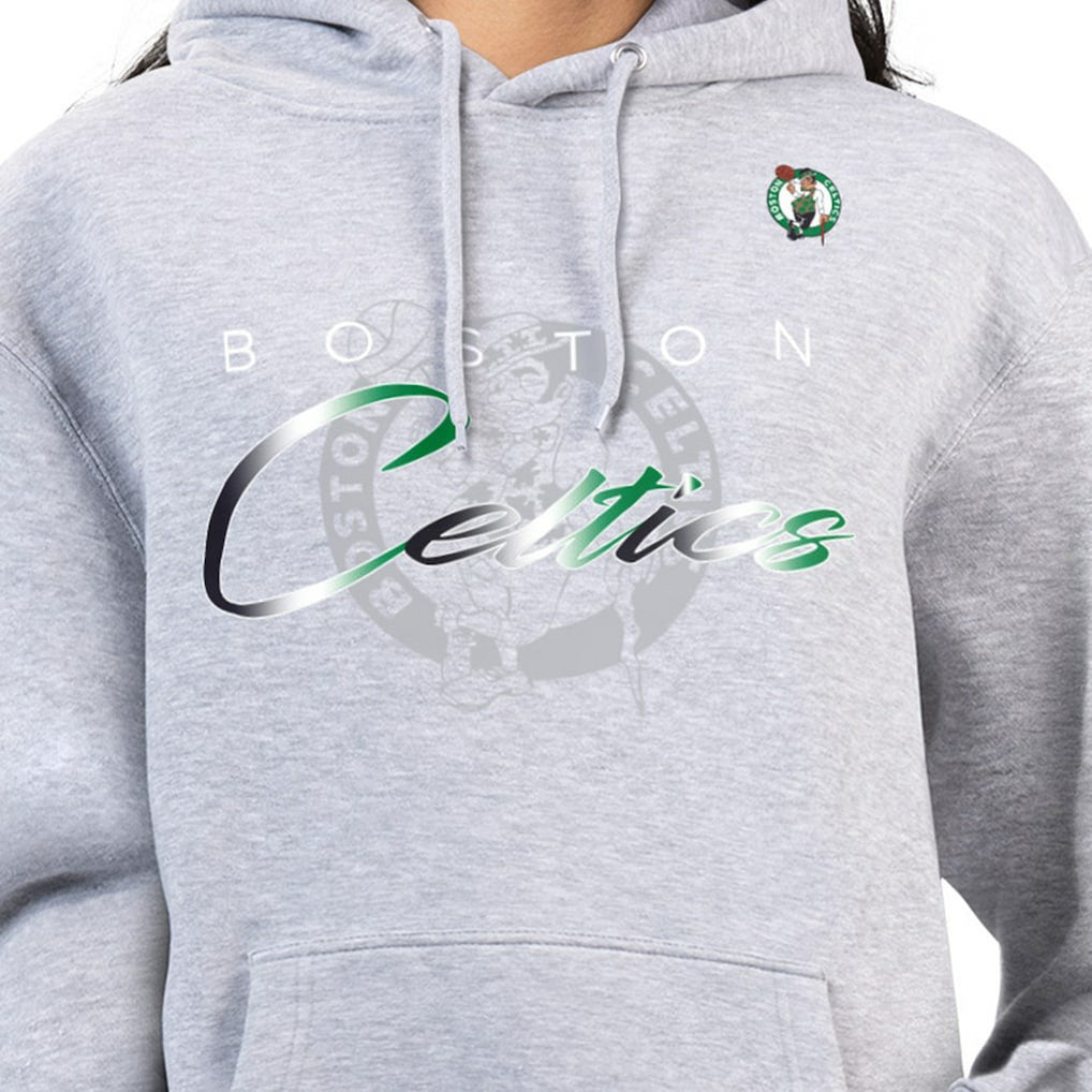Boston Celtics G-III 4Her by Carl Banks Women's Shadow Logo Tri-Blend Fleece Hoodie Gray