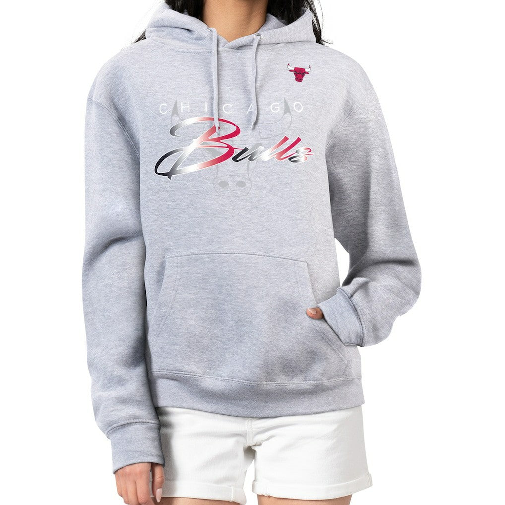 Chicago Bulls G-III 4Her by Carl Banks Women's Shadow Logo Tri-Blend Fleece Hoodie Gray