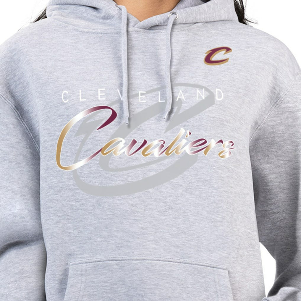 Cleveland Cavaliers G-III 4Her by Carl Banks Women's Shadow Logo Tri-Blend Fleece Hoodie Gray