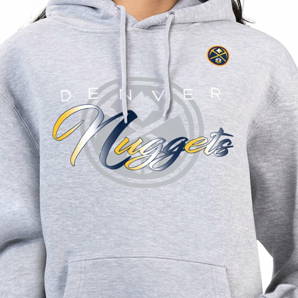 Denver Nuggets G-III 4Her by Carl Banks Women's Shadow Logo Tri-Blend Fleece Hoodie Gray