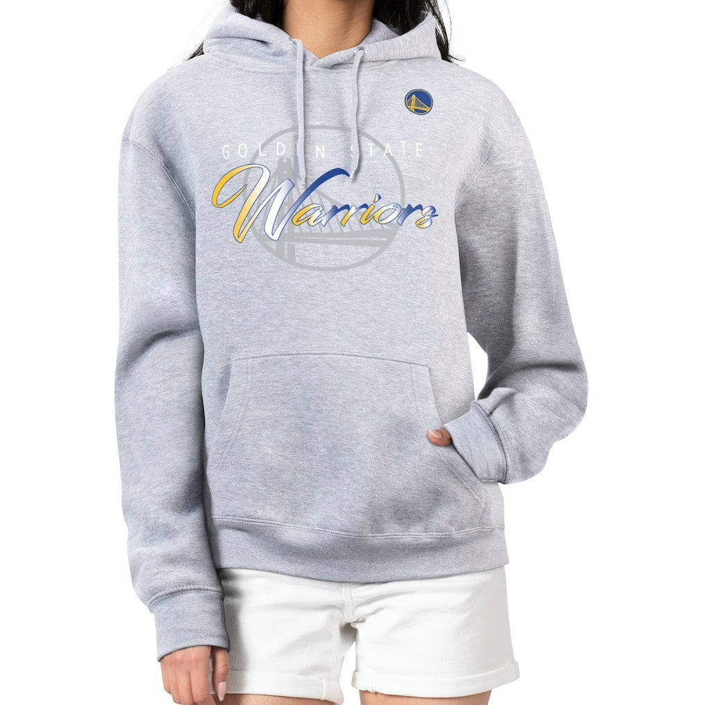 Golden State Warriors G-III 4Her by Carl Banks Women's Shadow Logo Tri-Blend Fleece Hoodie Gray