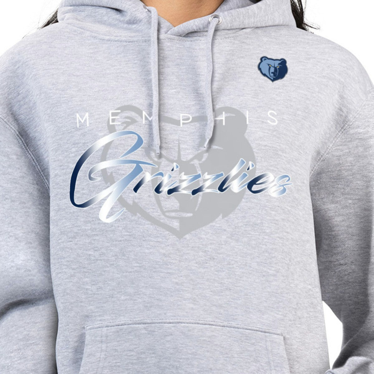 Memphis Grizzlies G-III 4Her by Carl Banks Women's Shadow Logo Tri-Blend Fleece Hoodie Gray
