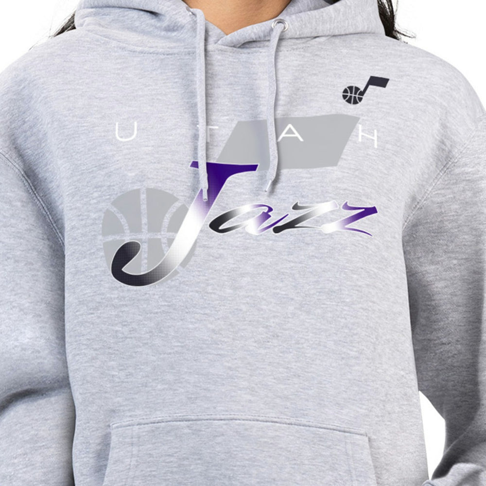 Utah Jazz G-III 4Her by Carl Banks Women's Shadow Logo Tri-Blend Fleece Hoodie Gray