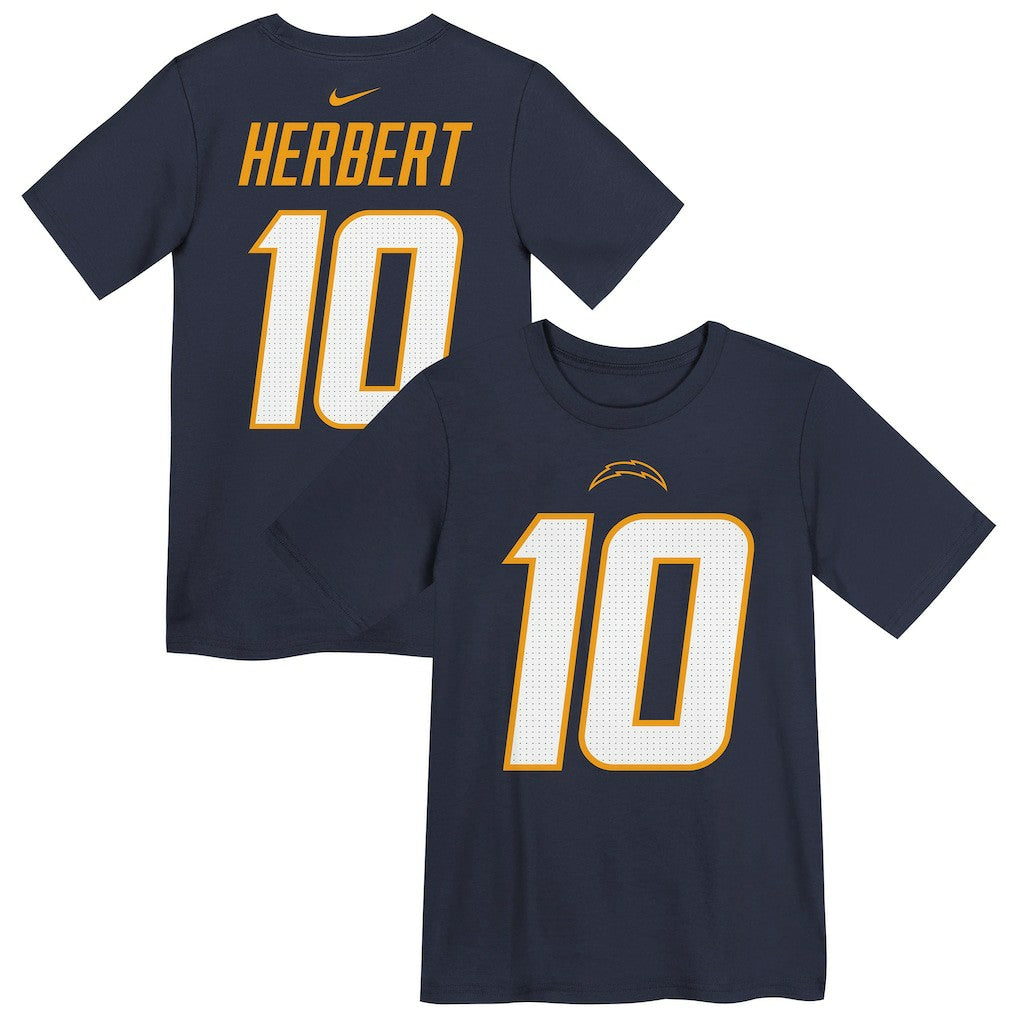 Nike Justin Herbert Los Angeles Chargers Youth Name & Number T-Shirt Navy