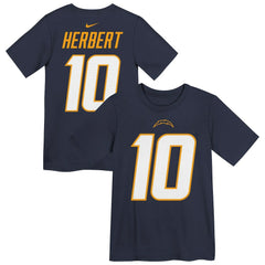 Nike Justin Herbert Los Angeles Chargers Youth Name & Number T-Shirt Navy