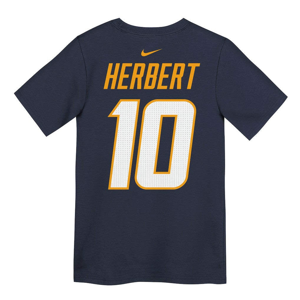 Nike Justin Herbert Los Angeles Chargers Youth Name & Number T-Shirt Navy