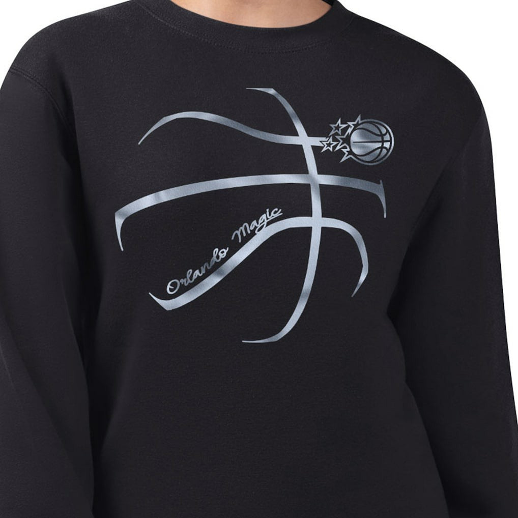 Orlando Magic G-III 4Her by Carl Banks Women's Metallic Print Basketball Sketch Fleece Sweatshirt Black