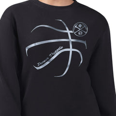 Denver Nuggets G-III 4Her by Carl Banks Women's Metallic Print Basketball Sketch Fleece Sweatshirt Black