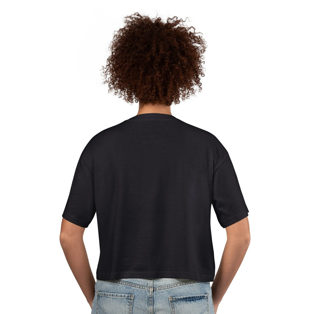 Super Bowl LX G-III 4Her by Carl Banks Women's Play Ball Oversized Rhinestone Cropped T-Shirt Black