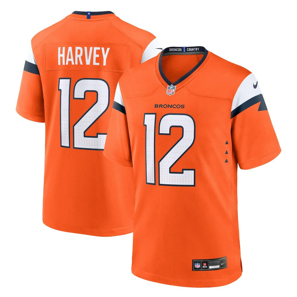 Nike RJ Harvey Denver Broncos Team Game Jersey Orange