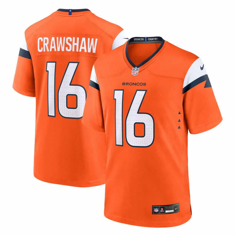 Nike Jeremy Crawshaw Denver Broncos Team Game Jersey Orange