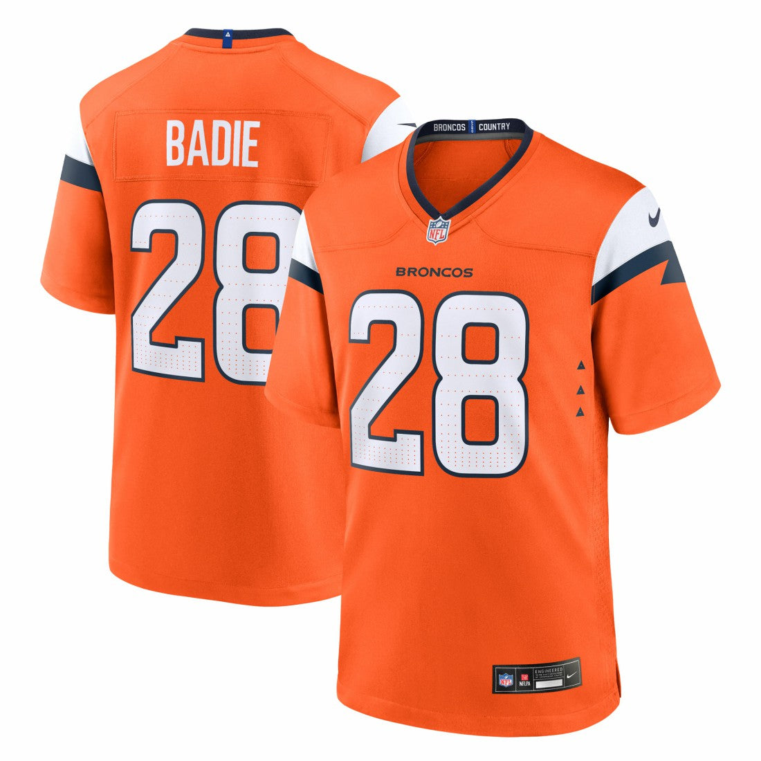 Nike Tyler Badie Denver Broncos Team Game Jersey Orange
