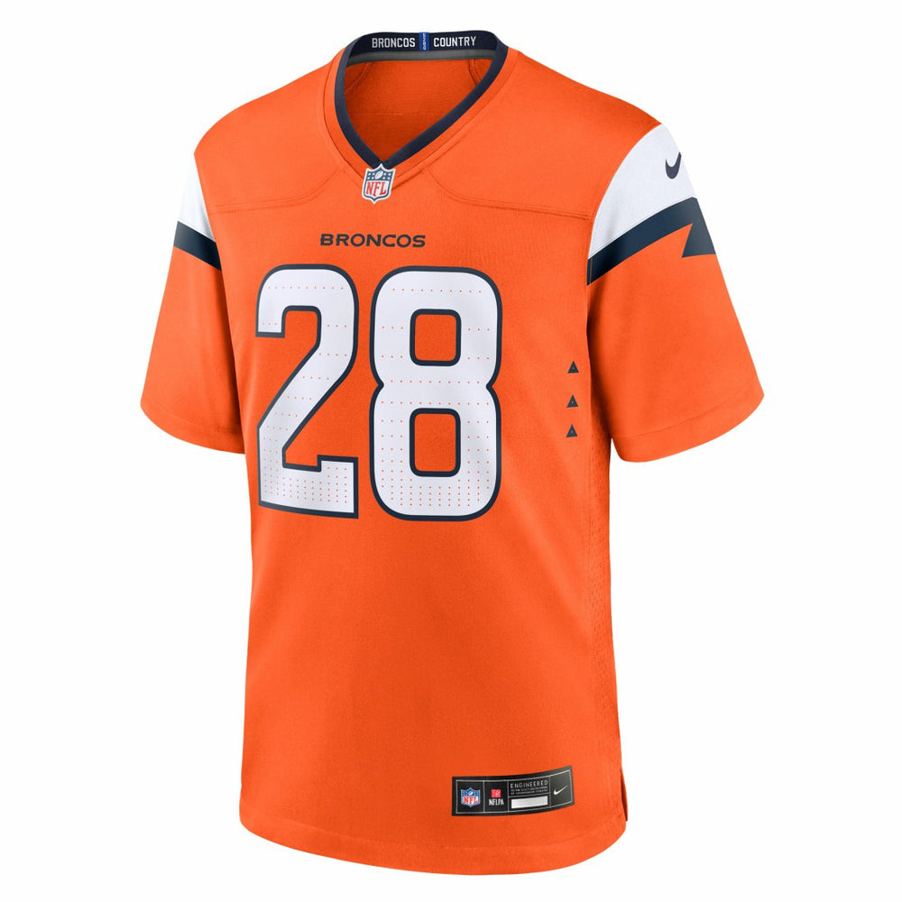 Nike Tyler Badie Denver Broncos Team Game Jersey Orange