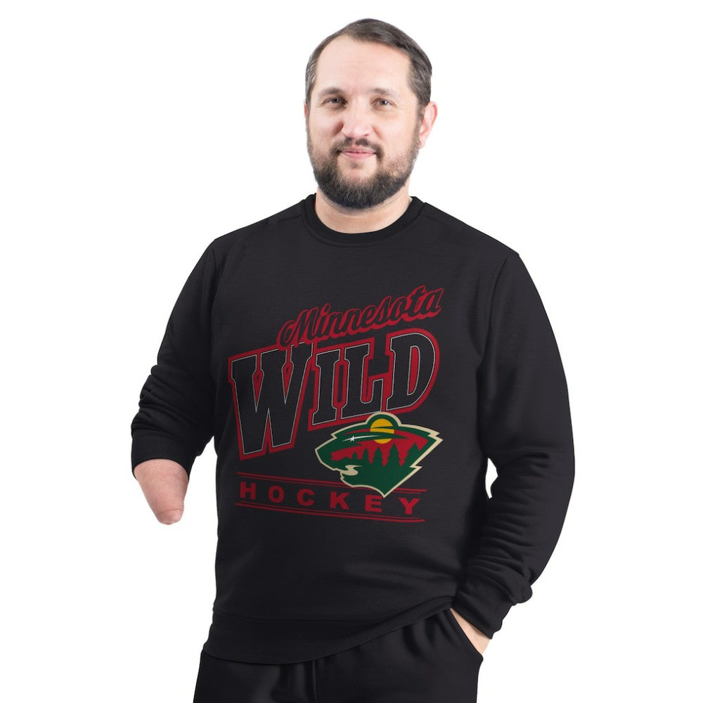 Minnesota Wild G-III Sports by Carl Banks Adaptive Headliner Fleece Sweatshirt - Black - NHL 203480362