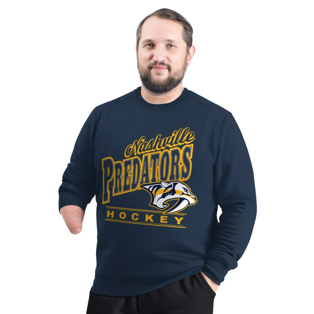 Nashville Predators G-III Sports by Carl Banks Adaptive Headliner Fleece Sweatshirt - Navy - NHL 203480373