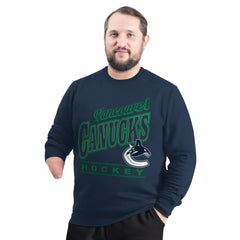 Vancouver Canucks G-III Sports by Carl Banks Adaptive Headliner Fleece Sweatshirt - Navy - NHL 203480377