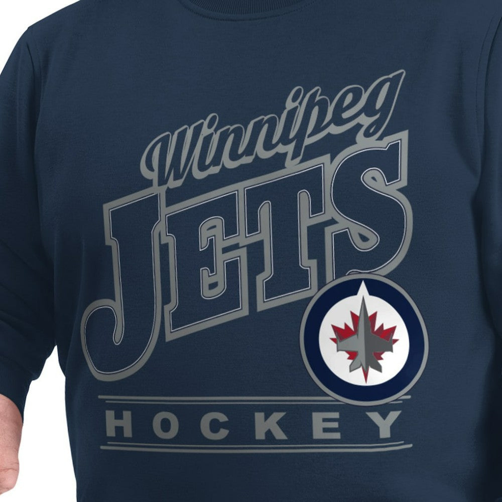 Winnipeg Jets G-III Sports by Carl Banks Adaptive Headliner Fleece Sweatshirt - Navy - NHL 203480378