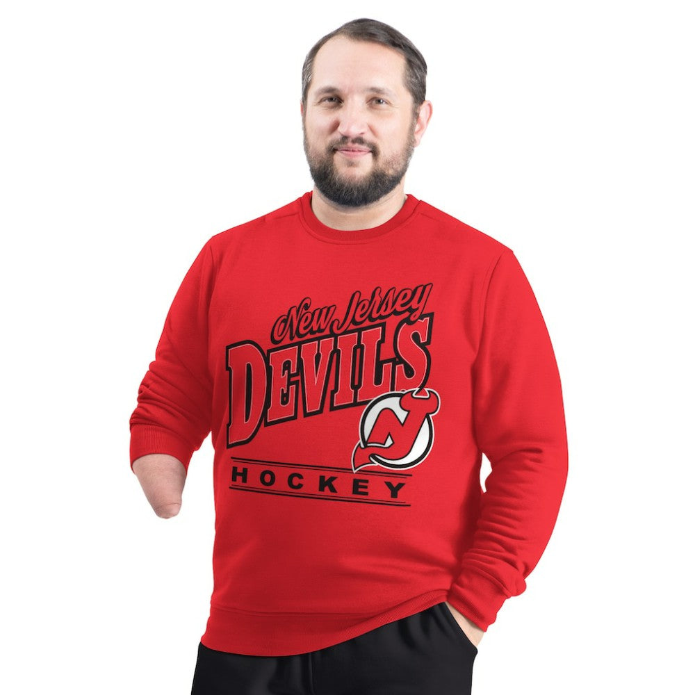 New Jersey Devils G-III Sports by Carl Banks Adaptive Headliner Fleece Sweatshirt - Red - NHL 203480386