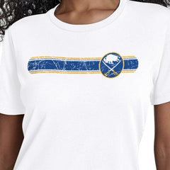Buffalo Sabres Starter Women's Team Stripe T-Shirt - White - NHL 203480834