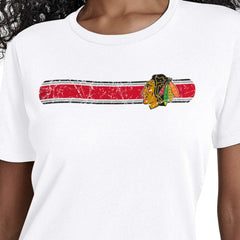 Chicago Blackhawks Starter Women's Team Stripe T-Shirt - White - NHL 203480837