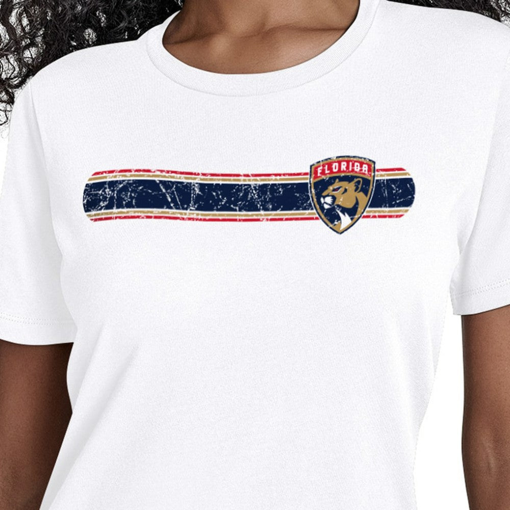 Florida Panthers Starter Women's Team Stripe T-Shirt - White - NHL 203480843
