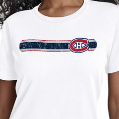 Montreal Canadiens Starter Women's Team Stripe T-Shirt - White - NHL 203480846