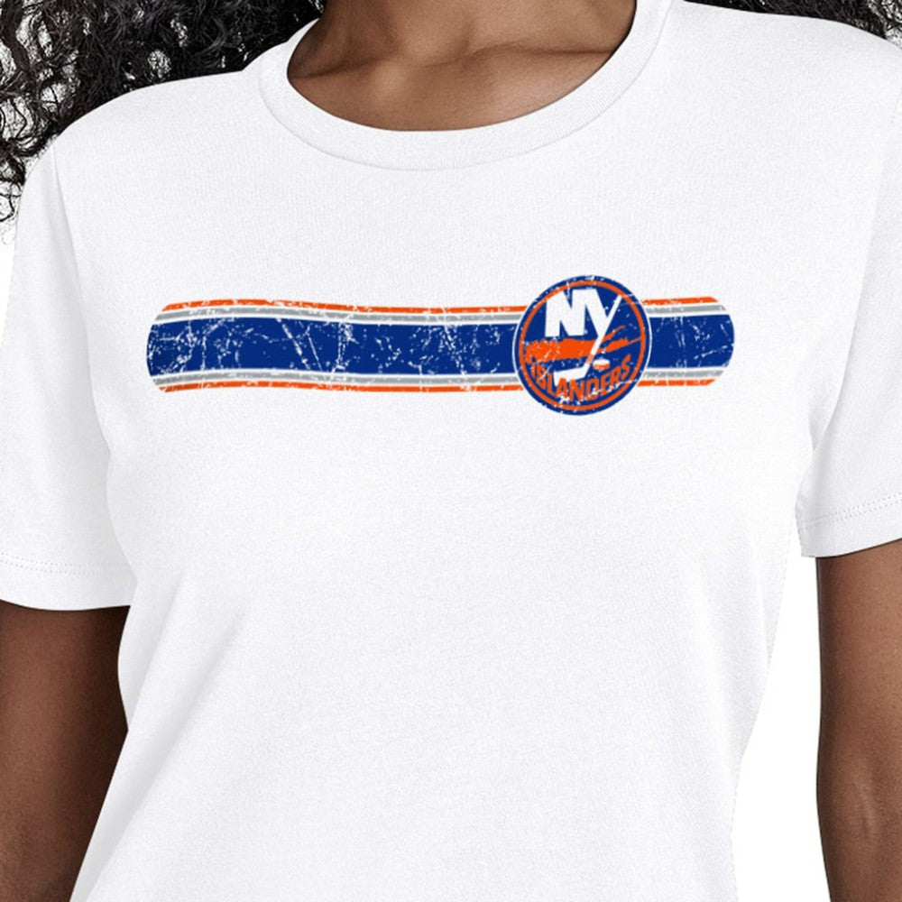 New York Islanders Starter Women's Team Stripe T-Shirt - White - NHL 203480849