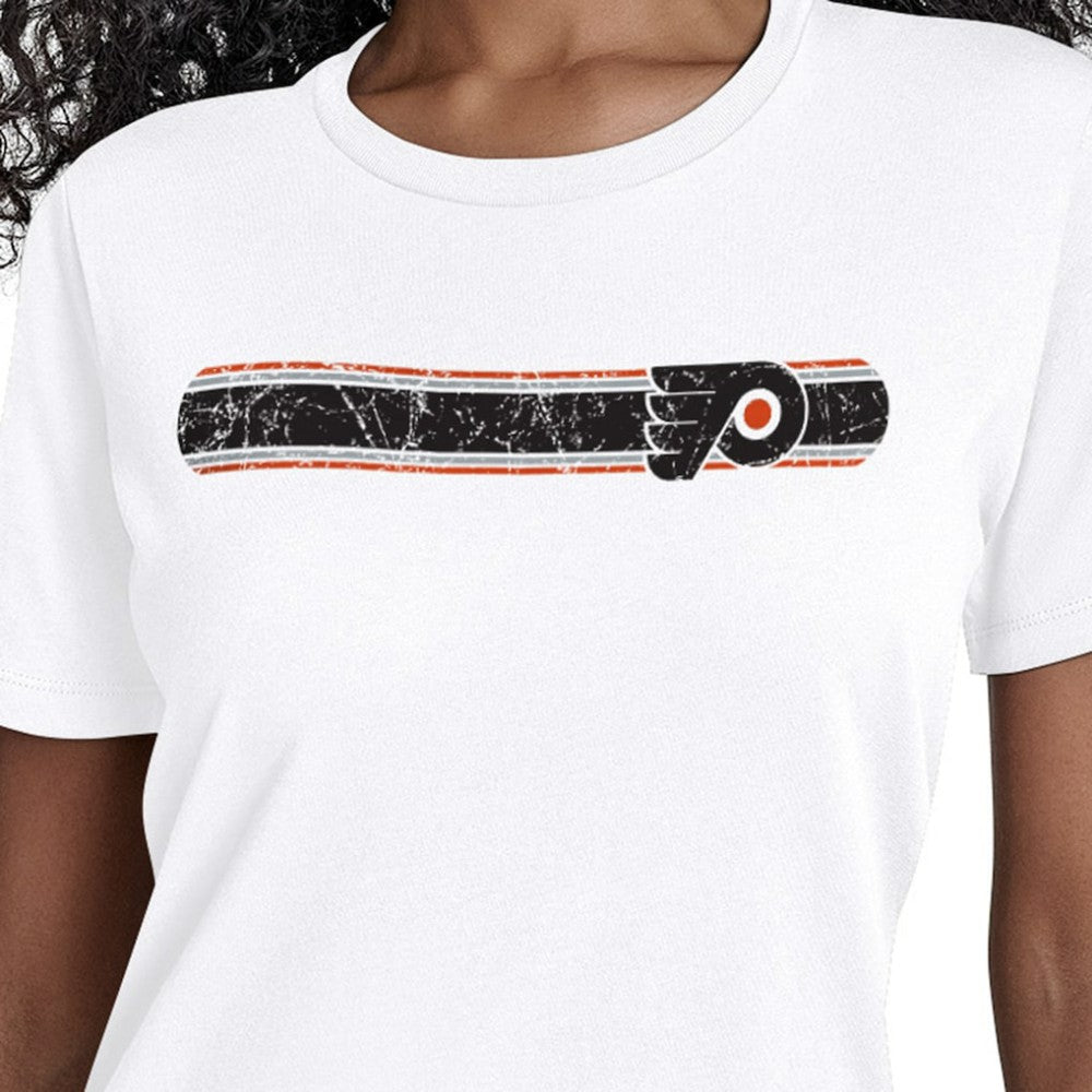 Philadelphia Flyers Starter Women's Team Stripe T-Shirt - White - NHL 203480852