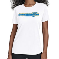 St. Louis Blues Starter Women's Team Stripe T-Shirt - White - NHL 203480857