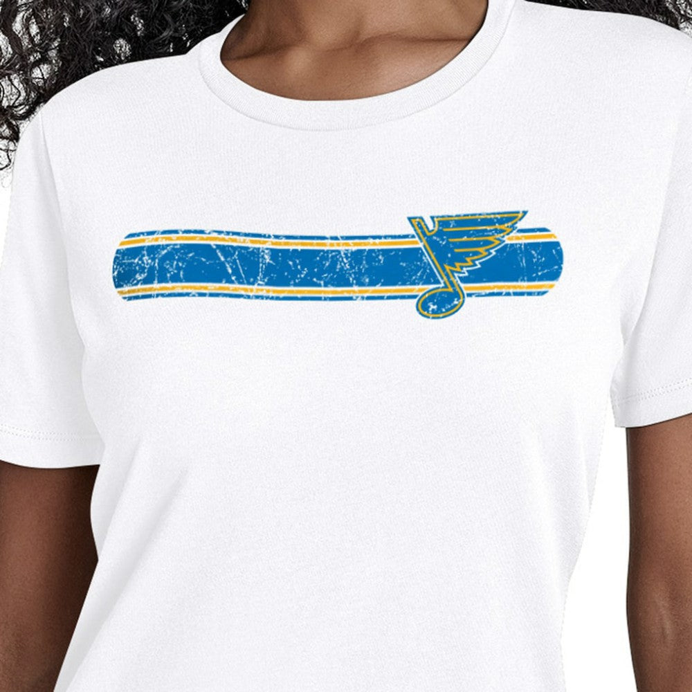 St. Louis Blues Starter Women's Team Stripe T-Shirt - White - NHL 203480857