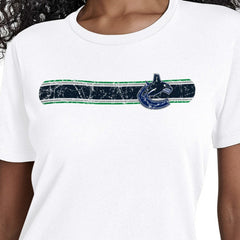 Vancouver Canucks Starter Women's Team Stripe T-Shirt - White - NHL 203480860